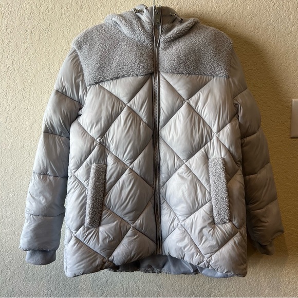 Koolaburra by Ugg faux fur Sherpa quilted puffer jacket coat with hood - Picture 1 of 11